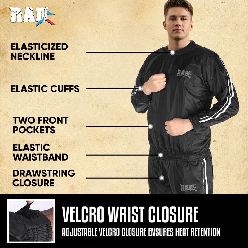RAD Sauna Sweat Suit for Men & Women (Medium To 6XL) for Weight Loss & Fat Burn Sweating Suit (White, Large) - Image 2